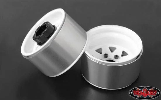 RC4WD 5 Lug Deep Dish Wagon 1.9 Steel Stamped Beadlock Wheels (White) &mdash; image 4 of 7