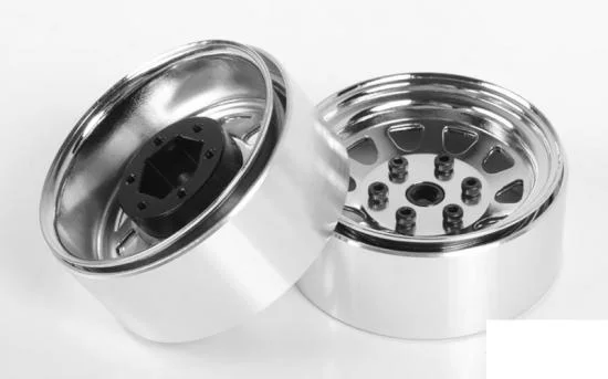 Stamped Steel 1.7 Beadlock Wagon Wheels (Chrome) RC4WD &mdash; image 2 of 7