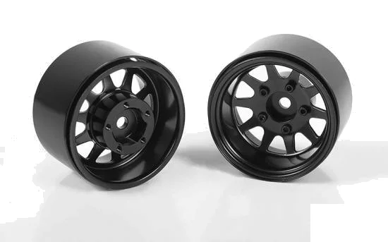 Deep Dish Wagon 1.55 Stamped Steel Beadlock Wheels (Black) (4) — image 1 of 7