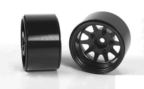 Deep Dish Wagon 1.55 Stamped Steel Beadlock Wheels (Black) (4) — image 4 of 7