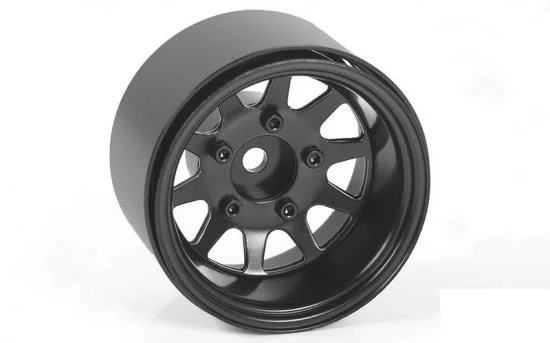 Deep Dish Wagon 1.55 Stamped Steel Beadlock Wheels (Black) (4) — image 5 of 7