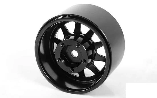 Deep Dish Wagon 1.55 Stamped Steel Beadlock Wheels (Black) (4) — image 6 of 7