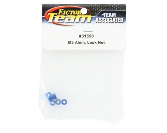 Associated Factory Team M3 Locknuts - Blue Aluminium — image 2 of 2