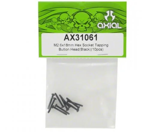 Axial M2.6x18mm Hex Socket Tapping Button Head (Black) (10) — image 2 of 2