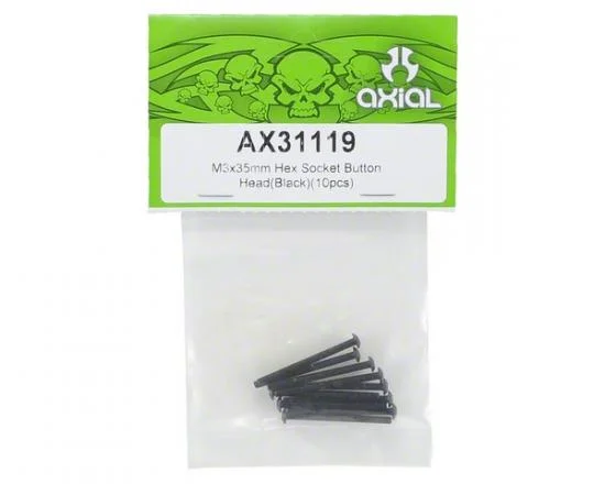 Axial M3x35mm Hex Socket Button Head (Black) (10) &mdash; image 2 of 3