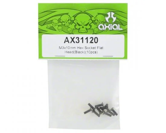 Axial M3x10mm Hex Socket Flat Head (Black) (10) — image 2 of 3