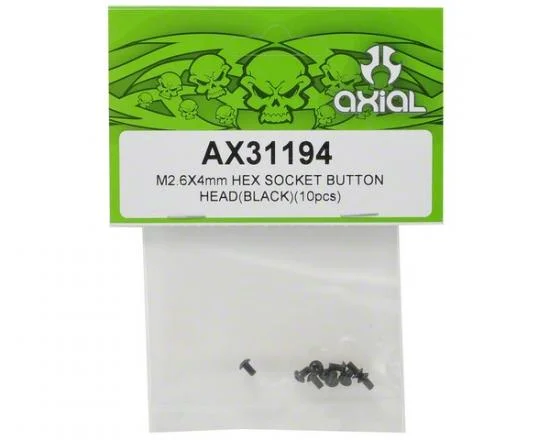 Axial M2.6x4mm Hex Socket Button Head (Black) (10) — image 2 of 2