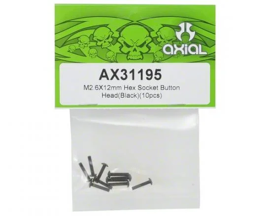 Axial M2.6x12mm Hex Socket Button Head (Black) (10) — image 2 of 3