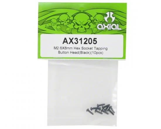 Axial M2.6x8mm Hex Socket Tapping Button Head (Black) (10) &mdash; image 2 of 2