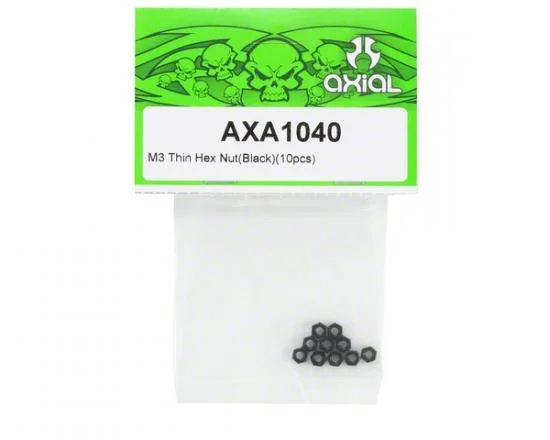 Axial M3 Thin Hex Nut (Black) (10) — image 2 of 3