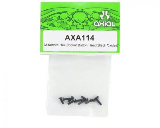Axial M3x8mm Hex Socket Button Head (Black) (10) — image 2 of 2
