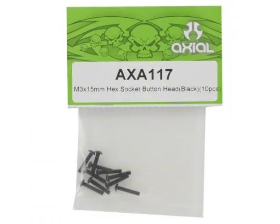 Axial M3x15MM Hex Socket Button Head (Black) (10) — image 2 of 3