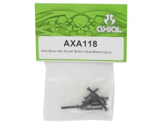 Axial M3x18mm Hex socket Button Head - Black (10) — image 2 of 3