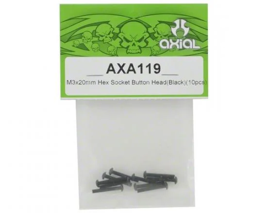 Axial M3x20mm Hex Socket Button Head (Black) (10) — image 2 of 3