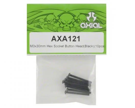 Axial M3x30mm Hex Socket Button Head (Black) (10) — image 2 of 3
