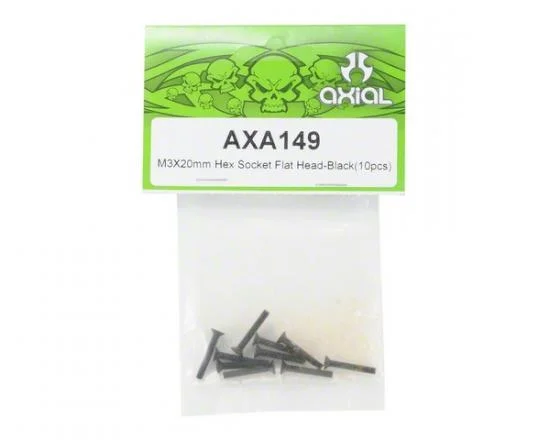 Axial M3x20mm Hex Socket Flat Head - Black (10) — image 2 of 3