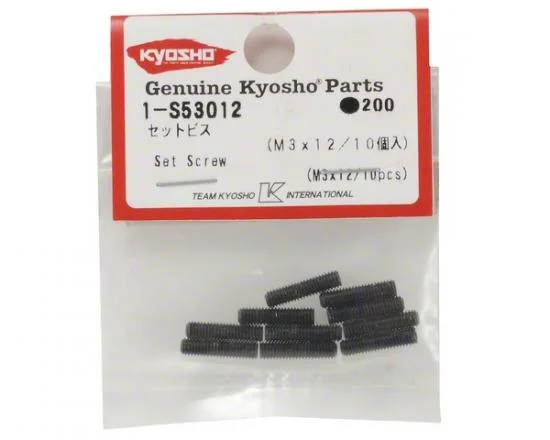 Kyosho Metallic Headless Set Screws 3X12mm (10) &mdash; image 3 of 3