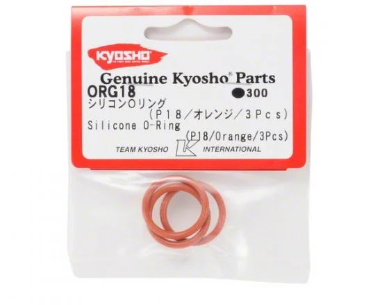 Kyosho Silicone O-Ring (P18/Orange) (3) &mdash; image 3 of 3