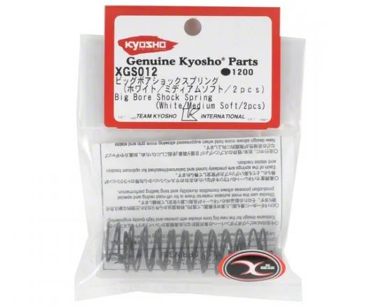 Kyosho Big Bore Shock Springs Medium Soft White (2) L-Size W5304V — image 3 of 4