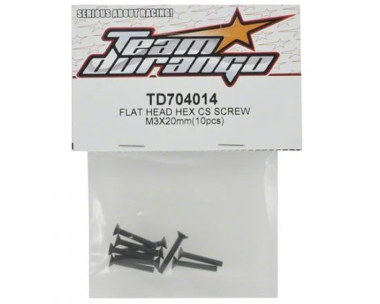 Team Durango Flat Head Hex CS Screw 3x20mm (6) — image 2 of 2
