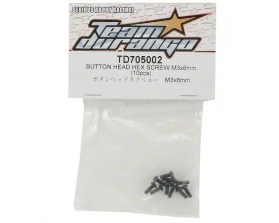Team Durango Button Head Hex Screw 3x8mm (10) — image 2 of 2