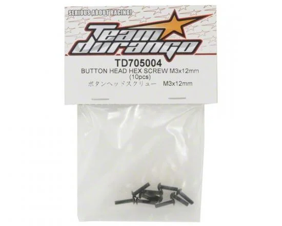 Team Durango Button Head Hex Screw 3x12mm (6) — image 2 of 2