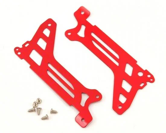 Traxxas Main frame side plate outer (2) (red-anodized) (Aluminium)/ screws (6) — image 2 of 3