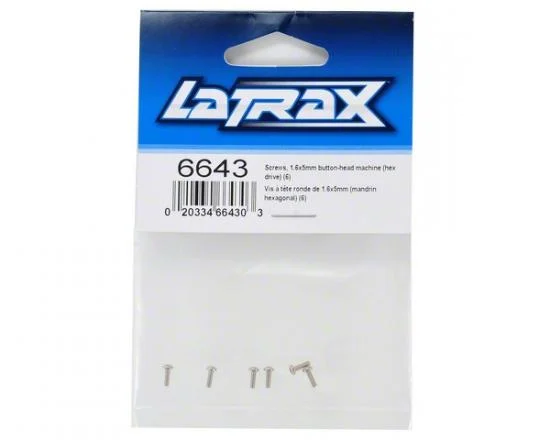 Traxxas Screws 1.6x5mm button-head machine (hex drive) (6) — image 3 of 3