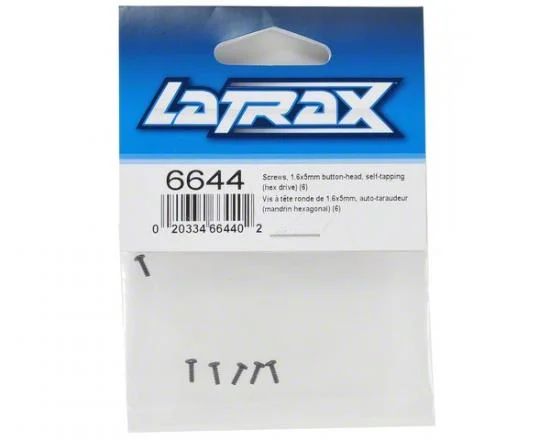 Traxxas Screws 1.6x5mm button-head self-tapping (hex drive) (6) — image 3 of 3