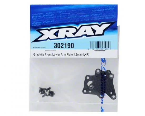 XRay Graphite Front Lower Arm Plate 1.6mm (2) &mdash; image 2 of 2