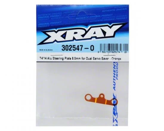 XRay T414 Aluminium Steering Plate 8.5mm For Dual Servo Saver - Orange &mdash; image 2 of 2