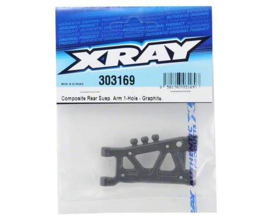 XRay Rear Suspension Arm - Graphite - 1-Hole &mdash; image 3 of 4