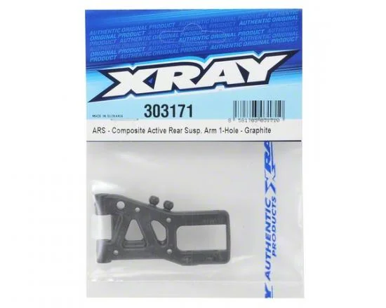 XRay Ars - Active Rear Suspension Arm - Graphite - 1-Hole — image 3 of 4
