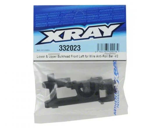 XRay Composite Lower + Upper Bulkhead Front Left For Wire Anti-Roll Bar - V2 — image 3 of 3