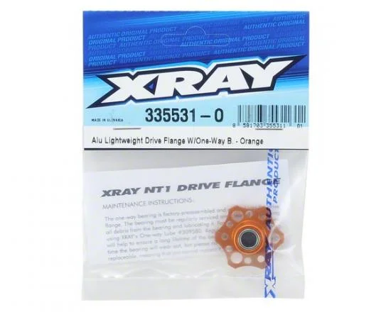 XRay Lightweight Drive Flange With One-Way Bearing - Aluminium 7075 T6 - Orange &mdash; image 2 of 2