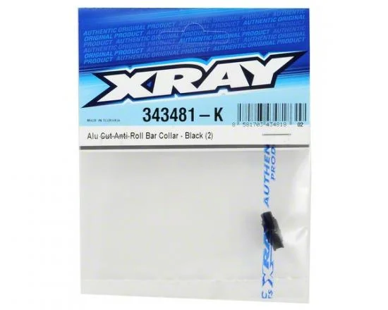 XRay Aluminium Cutted Anti-Roll Bar Collar - Black (2) &mdash; image 3 of 4