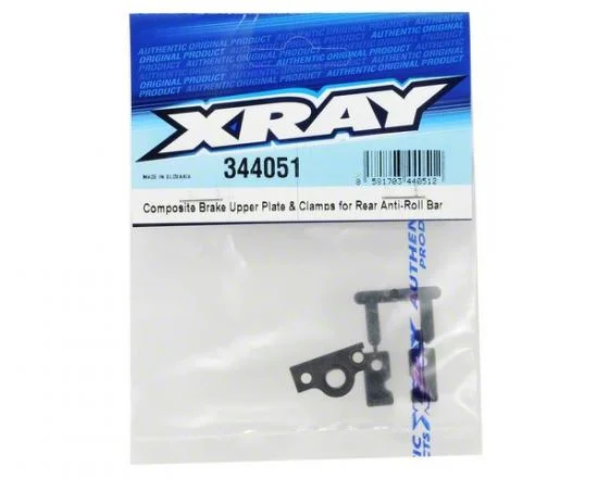 XRay Composite Brake Upper Plate + Clamps For Rear Anti-Roll Bar — image 3 of 3