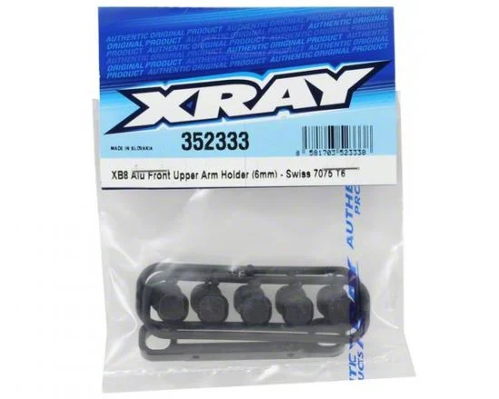 XRay XB8 Aluminium Front Upper Arm Holder (6mm) - Swiss 7075 T6 &mdash; image 2 of 2