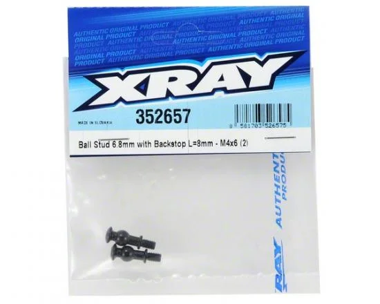 XRay Ball Stud 6.8mm With Backstop L=8mm - M4X6 (2) &mdash; image 2 of 2