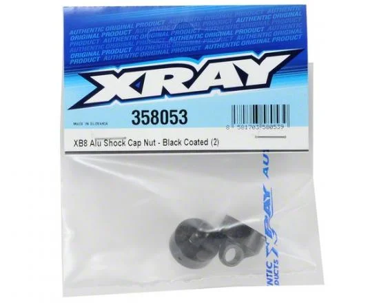 XRay XB8 Aluminium Shock Cap Nut - Swiss 7075 T6 - Black Coated (2) — image 2 of 2