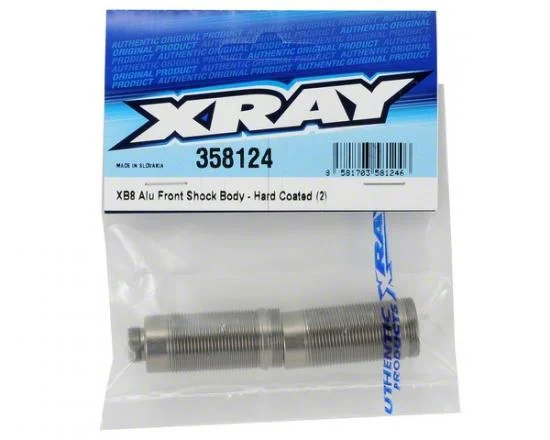 XRay XB8 Aluminium Front Shock Body - Swiss 7075 T6 - Hard Coated (2) — image 2 of 3