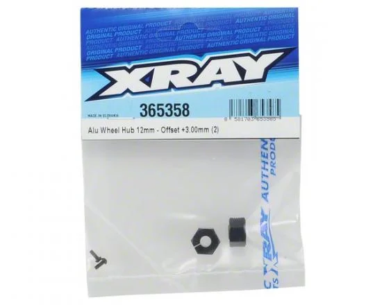XRay Aluminium Wheel Hub 12mm - Offset +3.00mm (2) &mdash; image 3 of 4