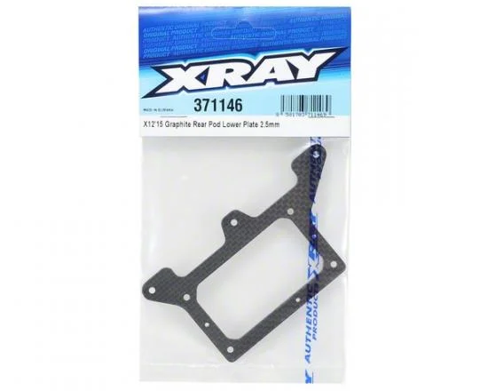 XRay X1215 Graphite 2.5mm Rear Pod Lower Plate — image 3 of 3
