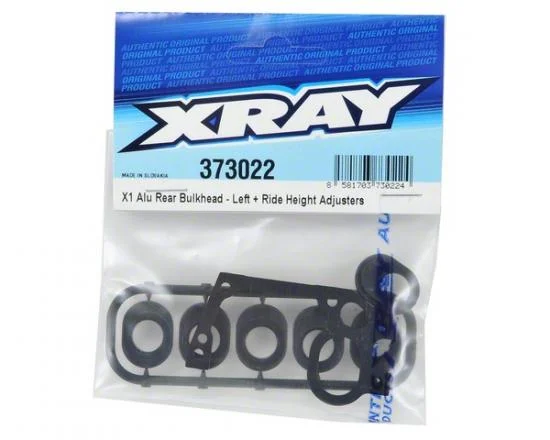 XRay X1 Aluminium Rear Bulkhead - Left + Ride Height Adjusters — image 3 of 3