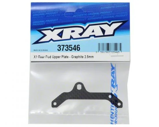 XRay X1 Rear Pod Upper Plate - Graphite 2.5mm — image 3 of 3