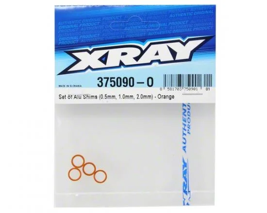 XRay Set Of Aluminium Shims 6.37X8.4mm (0.5mm, 1.0mm, 2.0mm) - Orange — image 2 of 2