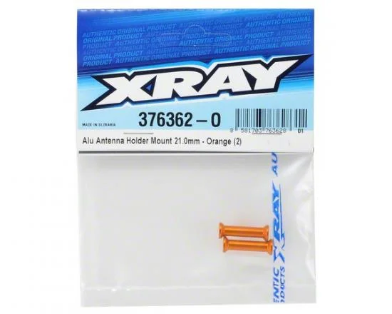XRay Aluminium Antenna Holder Mount 21.0mm - Orange (2) — image 2 of 2